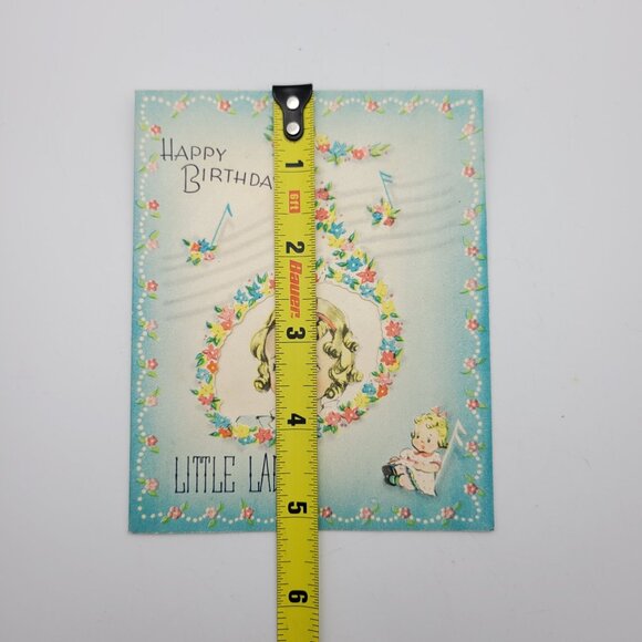 Vintage Happy Birthday Card For Little Lady Floral Note - Picture 6 of 6